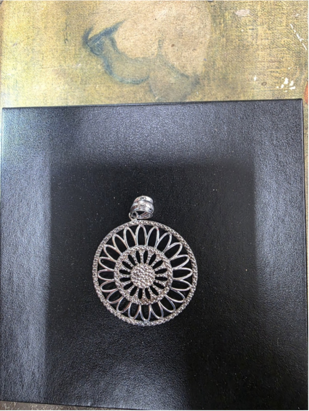 Milor Italy 925 Sterling Silver Filigree Daisy Starburst Medallion Pendant 66